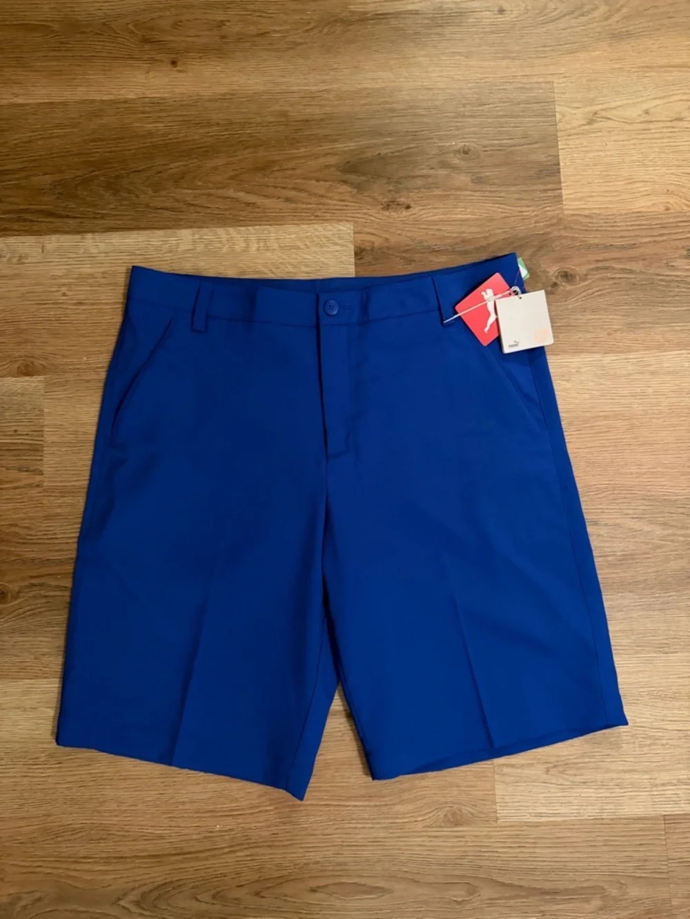 Puma Men's Royal Blue Flat-Front Performance Shorts
